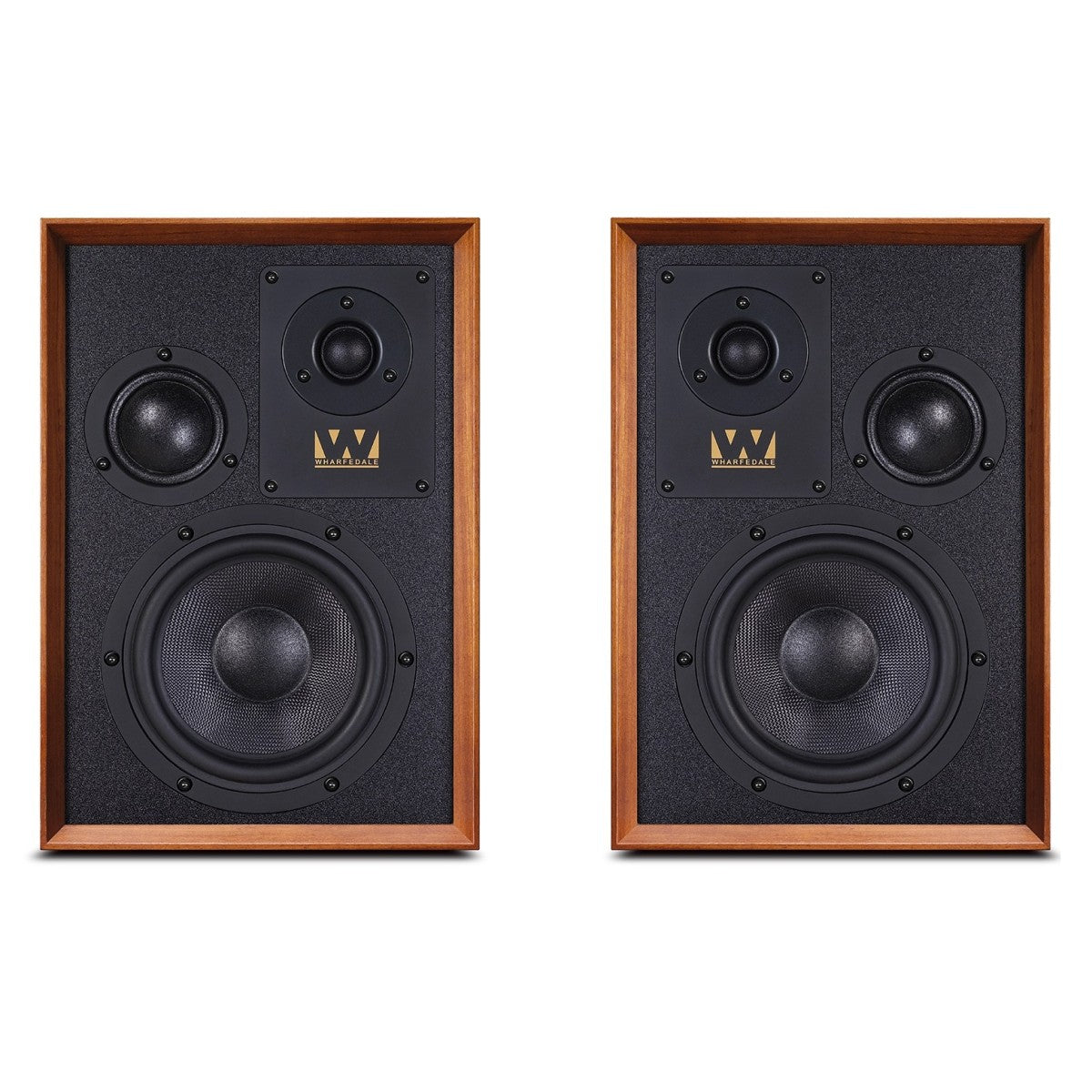 Wharfedale Super Denton Heritage Standmount Bookshelf Speakers Pair - Mahogany