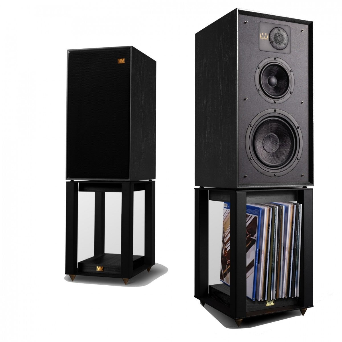 Wharfedale Super Linton Heritage Standmount Speakers with Matching Stands - Black Oak