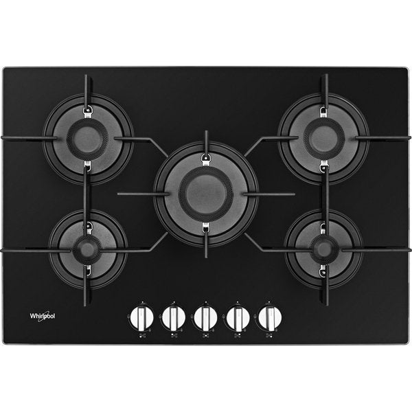 Whirlpool POW 75D2NB Gas Hob 5 Burners 75cm Black