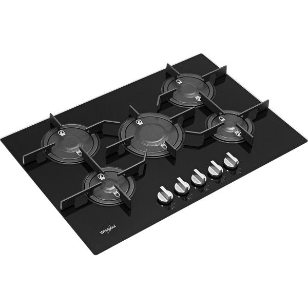 Whirlpool POW 75D2NB Gas Hob 5 Burners 75cm Black