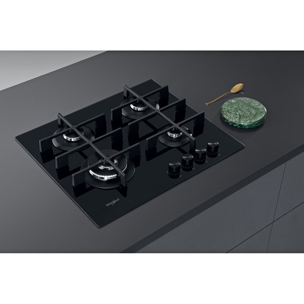 Whirlpool W Collection GOWL 628 NB Gas Hob 4 Burners 60cm Black