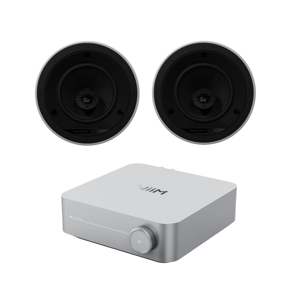 Wiim Amp Silver with Bowers & Wilkins CCM664 Ceiling Speakers Pair Package