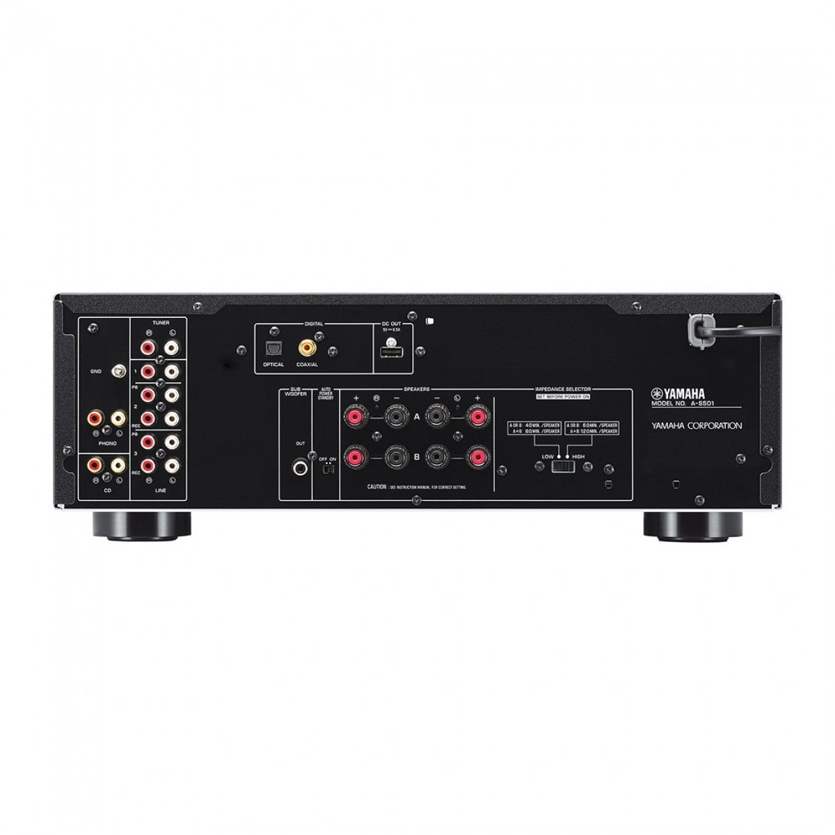 Yamaha AS501 Integrated Amplifier with Bowers & Wilkins 607 S3 Bookshelf Speakers Pair Black HiFi Package