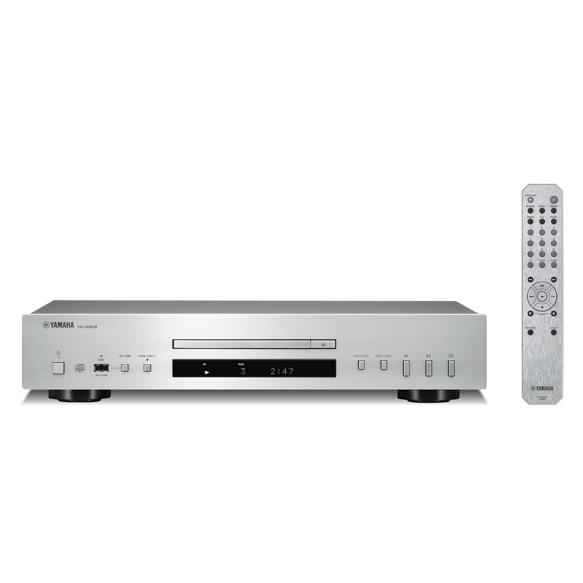 Yamaha R-N600A Network Stereo Receiver and CD-S303 CD Player Silver HiFi Package