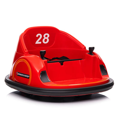 Garvee Ride - B Series: 12V Kids Ride On Bumper Car Electric Vehicle for Toddlers Ride on Toy Bumping Car with Remote Control, Battery Display, 360°Spin, LED Lights, MP3, USB, Red