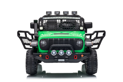 Garvee 24V Ride on Toys for Big Kids, 2-Seater Electric Ride on Car Truck with Remote Control, Four-Wheel Shock Absorbers, 4 Mph Max Speed, Music, LED Lights for Boys Girls, Green
