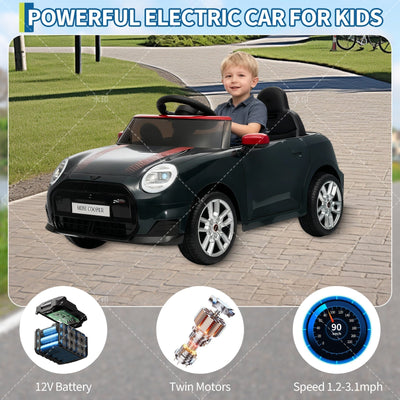Garvee 12V BMW Mini Cooper Licensed Electric Ride-on Car for Kid, Powered by 4.5Ah Battery, Includes Positive Energy Charger, Wheels, Remote Control with Factory-Paired Code