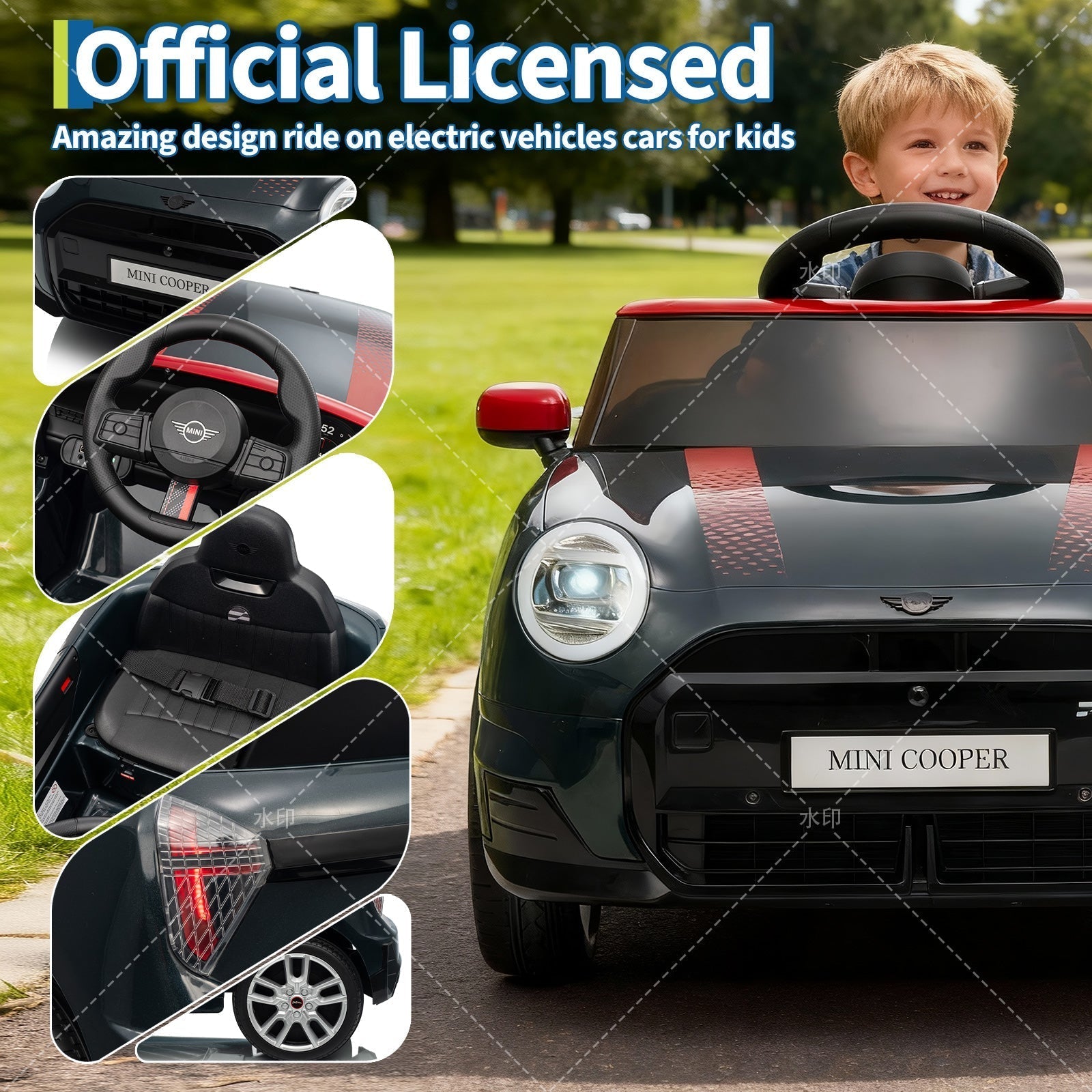 Garvee 12V BMW Mini Cooper Licensed Electric Ride-on Car for Kid, Powered by 4.5Ah Battery, Includes Positive Energy Charger, Wheels, Remote Control with Factory-Paired Code