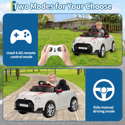 Garvee 12V BMW Mini Cooper Licensed Electric Ride-on Car for Kid, Powered by 4.5Ah Battery, Includes Positive Energy Charger, Wheels, Remote Control with Factory-Paired Code