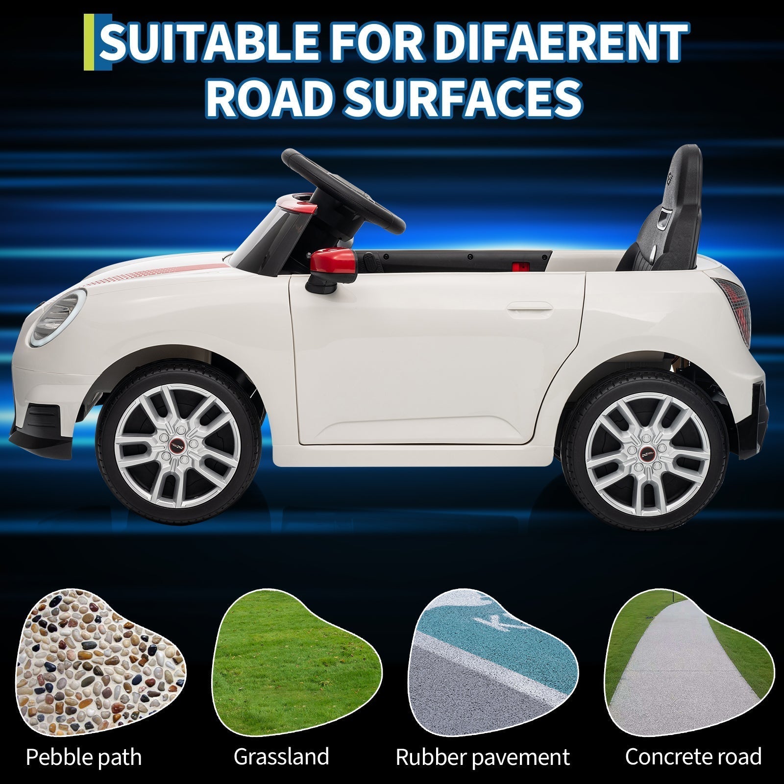 Garvee 12V BMW Mini Cooper Licensed Electric Ride-on Car for Kid, Powered by 4.5Ah Battery, Includes Positive Energy Charger, Wheels, Remote Control with Factory-Paired Code