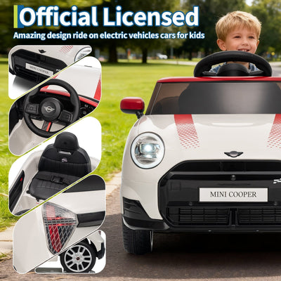 Garvee 12V BMW Mini Cooper Licensed Electric Ride-on Car for Kid, Powered by 4.5Ah Battery, Includes Positive Energy Charger, Wheels, Remote Control with Factory-Paired Code