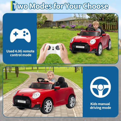 Garvee 12V BMW Mini Cooper Licensed Electric Ride-on Car for Kid, Powered by 4.5Ah Battery, Includes Positive Energy Charger, Wheels, Remote Control with Factory-Paired Code