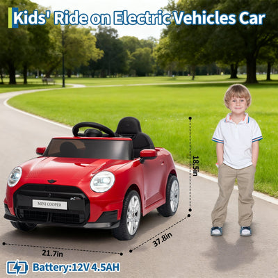 Garvee 12V BMW Mini Cooper Licensed Electric Ride-on Car for Kid, Powered by 4.5Ah Battery, Includes Positive Energy Charger, Wheels, Remote Control with Factory-Paired Code