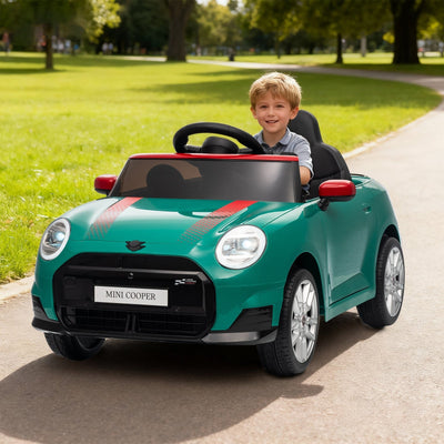Garvee 12V BMW Mini Cooper Licensed Electric Ride-on Car for Kid, Powered by 4.5Ah Battery, Includes Positive Energy Charger, Wheels, Remote Control with Factory-Paired Code