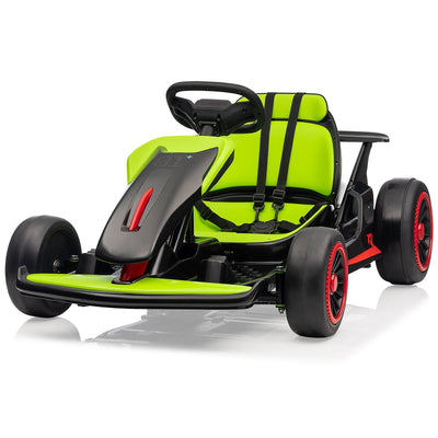 Garvee Ride - G Series: 6+,24V Drift Kart with 2X200W Strong Motor, 7AH Big Battery, Electric Pedals, Electric Go Kart Outdoor Race Toy - Green