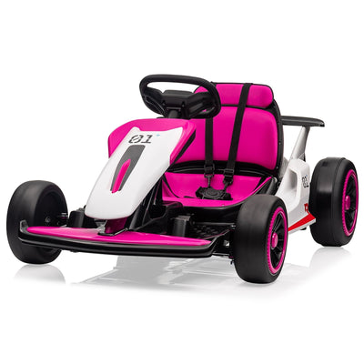 Garvee Ride - G Series: 6+,24V Drift Kart with 2X200W Strong Motor, 7AH Big Battery, Electric Pedals, Electric Go Kart Outdoor Race Toy - Pink