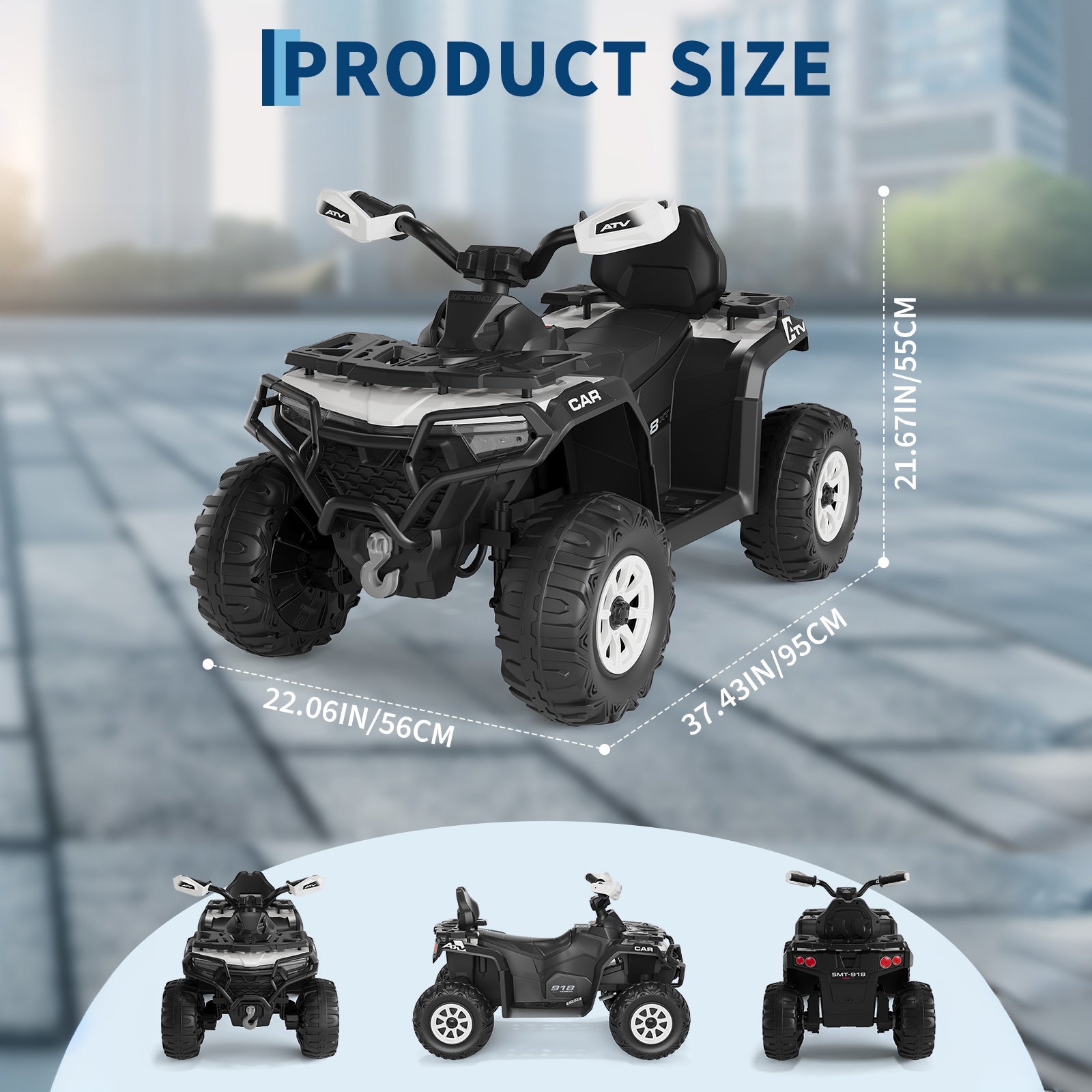Garvee 12V Electric Ride On Car for Kids 3-8 Years, 2 * 45W Motor, Remote Control, LED Lights, Music Player & Emergency Brake, Battery Powered Cars for Toddlers & Big Kids - Black