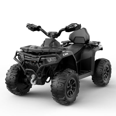 Garvee 12V Electric Ride On Car for Kids 3-8 Years, 2 * 45W Motor, Remote Control, LED Lights, Music Player & Emergency Brake, Battery Powered Cars for Toddlers & Big Kids - Black
