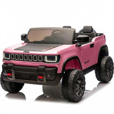 Garvee 24V 2-Seater Electric Ride-On Truck for Kids Ages 3-8 – Licensed 4WD Battery Car with Parental Remote, Wireless Connection Music, LED Lights, 3 Speeds, Gradual Start – Best Toy Vehicle – Pink