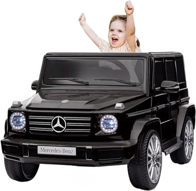 Garvee 12V Kids Ride On Car, Licensed Mercedes-Benz G500 Electric Vehicle w/Parent Remote Control, 4xSpring Suspension, 3 Speeds, Rocking, LED Lights, Music, Battery Powered Ride on Toy for Kids - Black