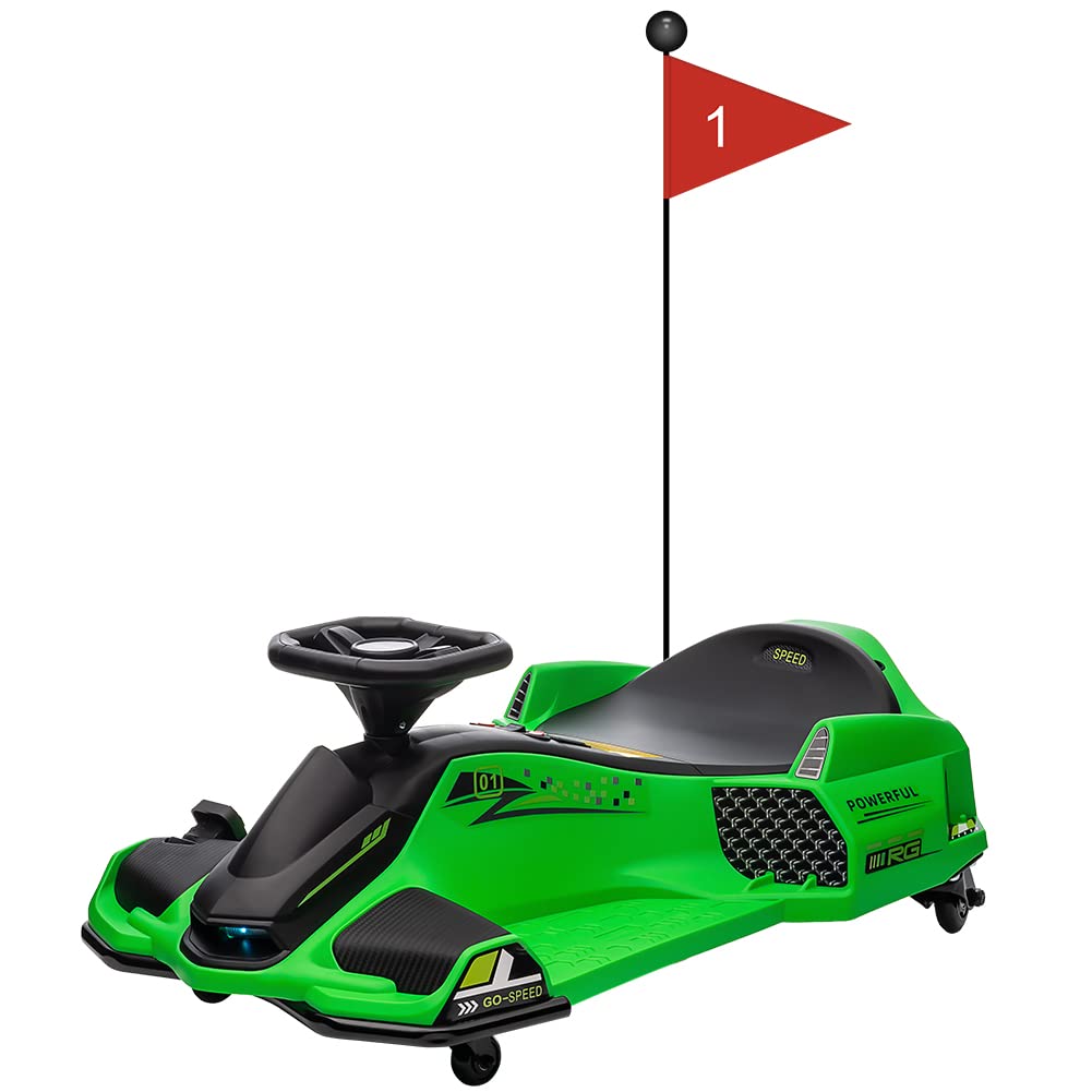 Garvee Ride - G Series: 24V Kids Ride-On Drift Car: Electric Drifting Go-Kart, for Ages 8-12 - Green