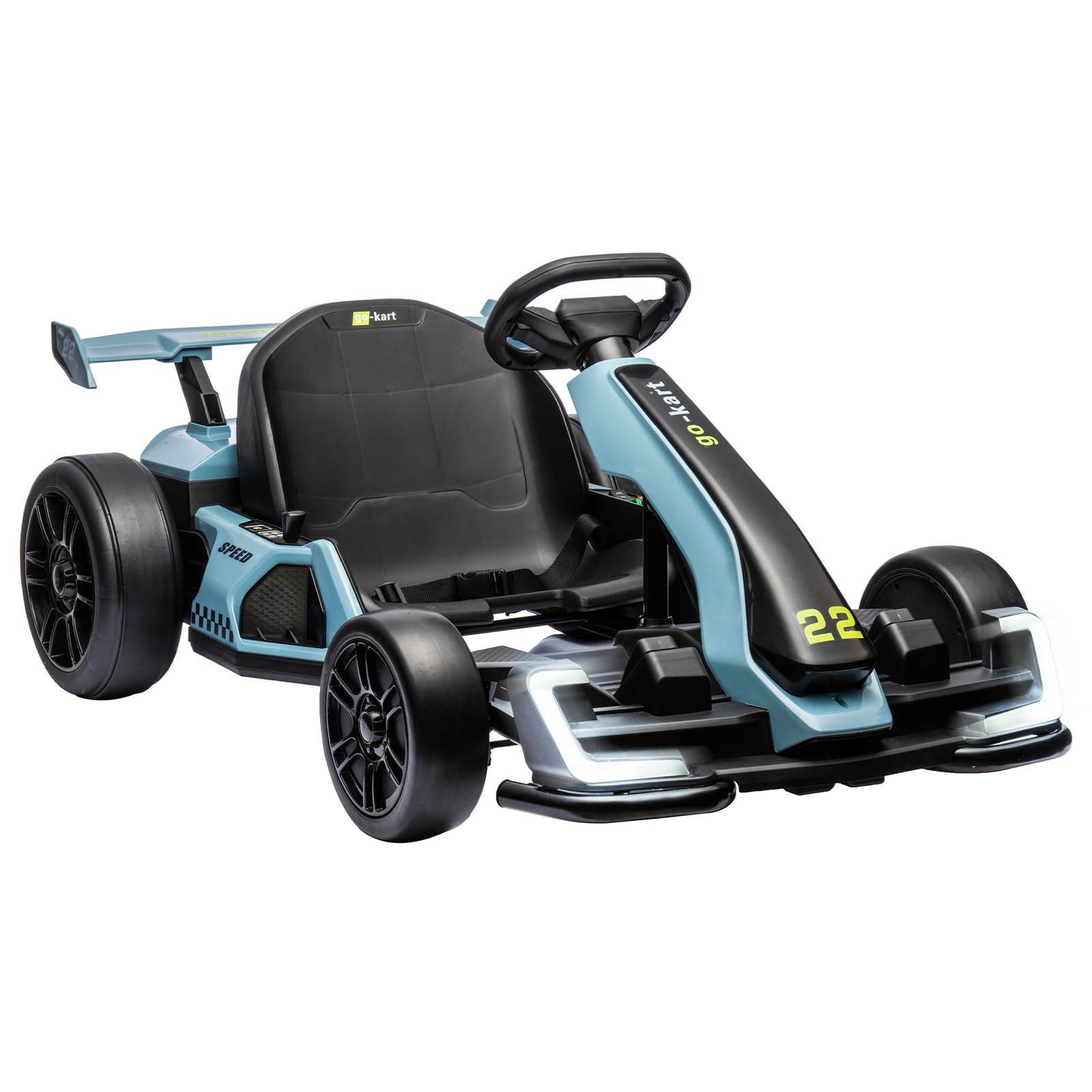 Garvee Ride - G Series: 24V Electric Go Kart, with 300W Strong Motor, Drift/Sport Mode, Big Battery, Eva Tire,Length Adjustment for Outdoor Racing Toy-Blue