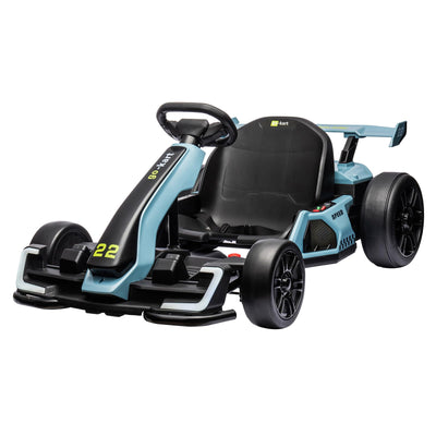 Garvee Ride - G Series: 24V Electric Go Kart, with 300W Strong Motor, Drift/Sport Mode, Big Battery, Eva Tire,Length Adjustment for Outdoor Racing Toy-Blue