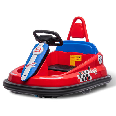 Garvee Ride - B Series: 6V Electric Ride On Toys for Kids 1.5-6 Years Old, Steering Wheel, 360 Degree Spin, 2-Speeds, Lights, Music & Horn, Safety Belts, Best for Birthday - Red