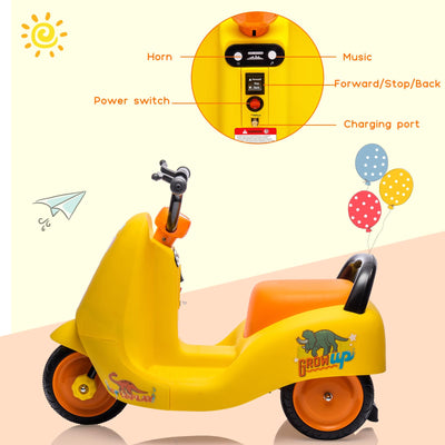 Garvee 6V Ride-On Motorcycle for Toddlers: Battery Powered, Music, Pedal, 3 Wheels, for Ages 3-6