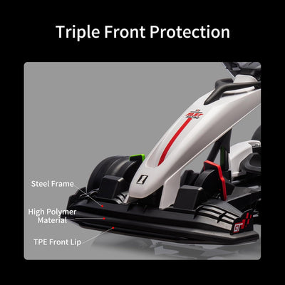 Garvee Ride - G Series: 24V 7Ah Battery Two 200W Motors, 7.5MPH Fast Drifting Circling Car, Stretchable Length Electric Ride Toy,Max Load 135lbs, Racing Toy for Kids 6+ Years,White
