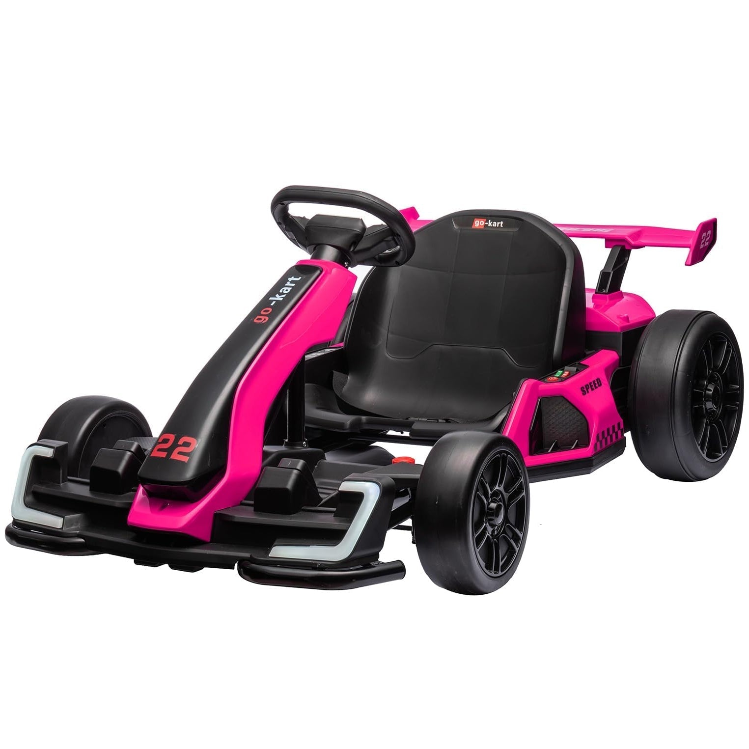 Garvee Ride - G Series: 24V Electric Go Kart, with 300W Strong Motor, Drift/Sport Mode, Big Battery, Eva Tire,Length Adjustment for Outdoor Racing Toy-Rose Red