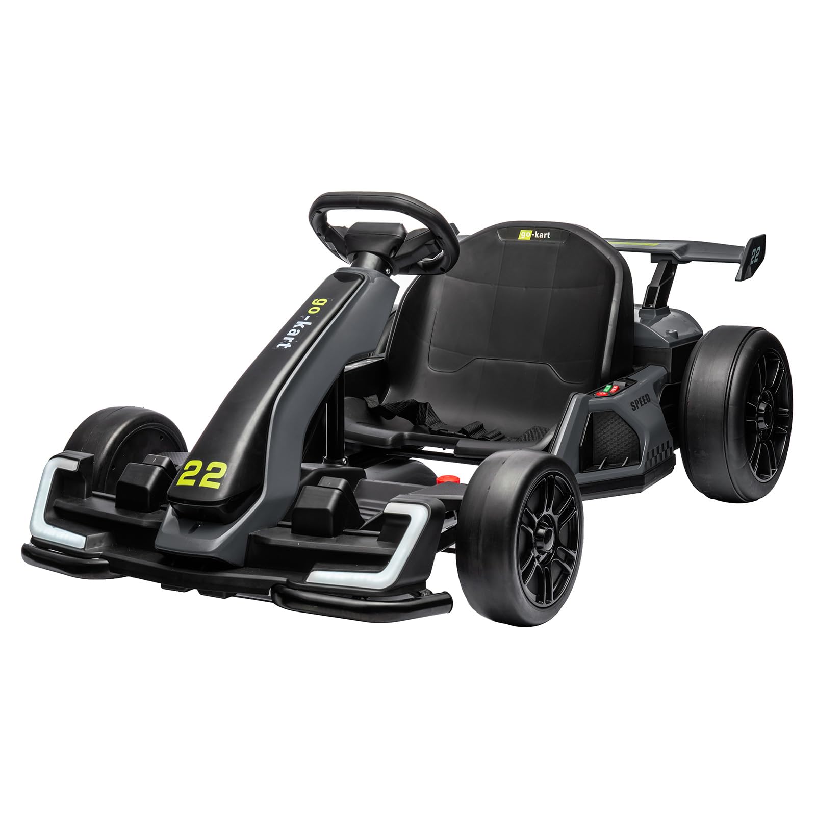 Garvee Ride - G Series: 24V Electric Go Kart, with 300W Strong Motor, Drift/Sport Mode, Big Battery, Eva Tire,Length Adjustment for Outdoor Racing Toy-Grey