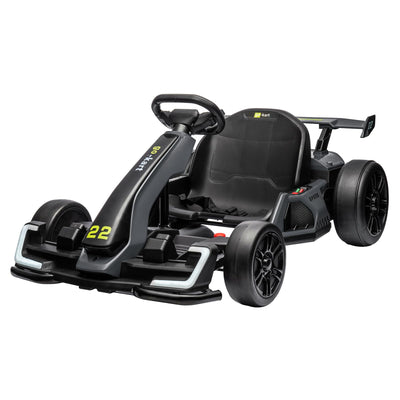 Garvee Ride - G Series: 24V Electric Go Kart, with 300W Strong Motor, Drift/Sport Mode, Big Battery, Eva Tire,Length Adjustment for Outdoor Racing Toy-Grey