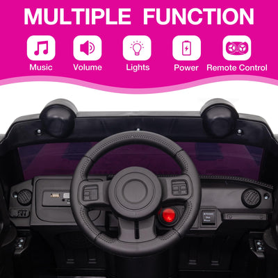 Garvee Ride - P Series: 12V 2-Seater Kids Ride On Car with Remote Control & Music - Pink
