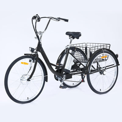 Garvee Adult Tricycle, 7 Speed Tricycle for Adults, 26 inch 3 Wheel Bikes for Adults with Baskets, Adult Tricycles for Women Seniors Men, Three Wheel Bike for Adults, 330 lb Black