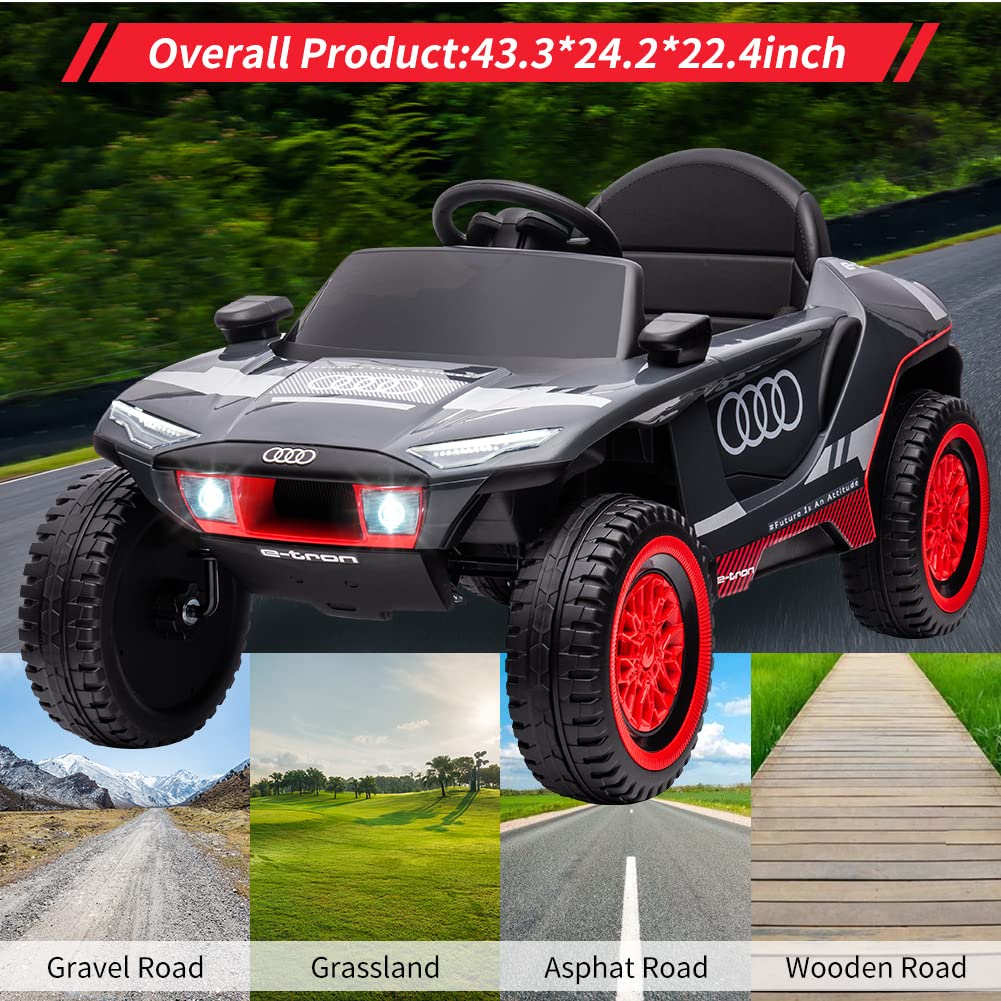 Garvee 12V RS E-tron Kids Ride-On Car: Remote Control, Dual 35W Motors, Spring Suspension, LED Lights, Horn, EVA Tires, for Ages 3-8