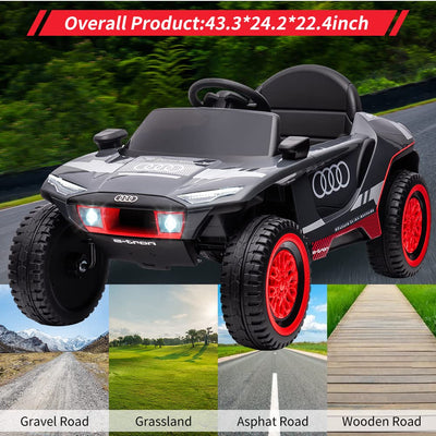Garvee 12V RS E-tron Kids Ride-On Car: Remote Control, Dual 35W Motors, Spring Suspension, LED Lights, Horn, EVA Tires, for Ages 3-8
