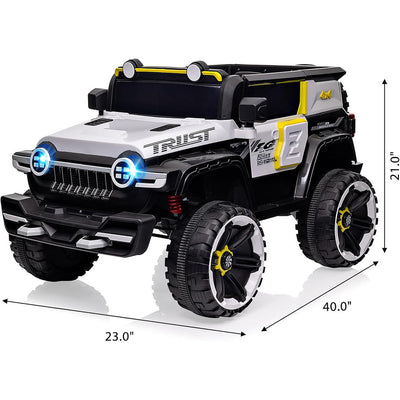Garvee Ride - P Series: 12V 2-Seater Kids Ride On Car with Remote Control & Music - White