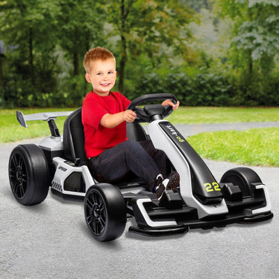 Garvee Ride - G Series: 24V Electric Go Kart, with 300W Strong Motor, Drift/Sport Mode, Big Battery, Eva Tire,Length Adjustment for Outdoor Racing Toy-White