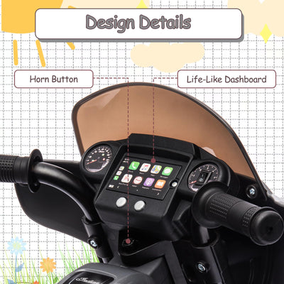 Garvee Ride - B Series: 6V Ride-On Motorcycle for Kids, Electric Dirt Bike with USB, Music, Headlight - Grey