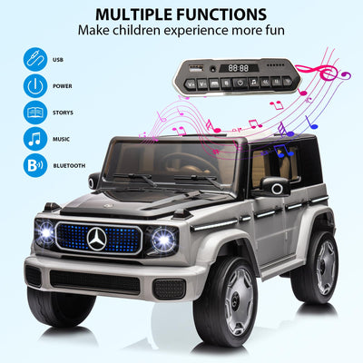 Garvee 12V Licensed Mercedes-Benz EQG Kids Ride On, LED, Music - Grey