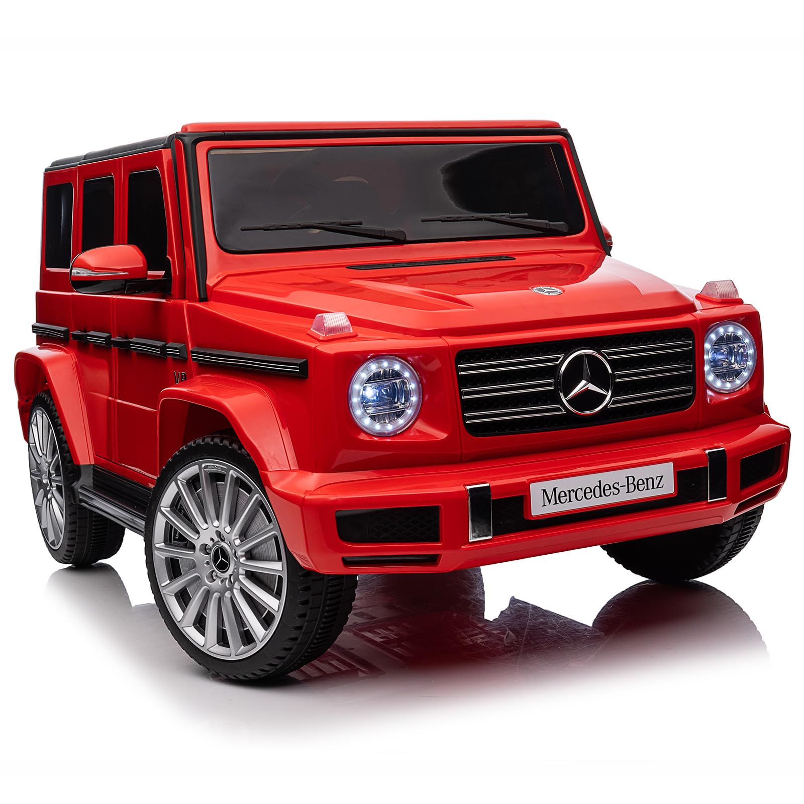 Garvee 12V Kids Ride On Car, Licensed Mercedes-Benz G500 Electric Vehicles w/Parent Remote Control, 4xSpring Suspension, 3 Speeds, Rocking, LED Lights, Battery Powered Ride on Toy for Boys Girls, Red