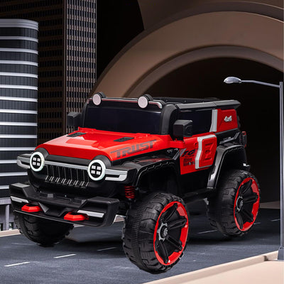 Garvee Ride - P Series: 12V 2-Seater Kids Ride On Car with Remote Control & Music - Red