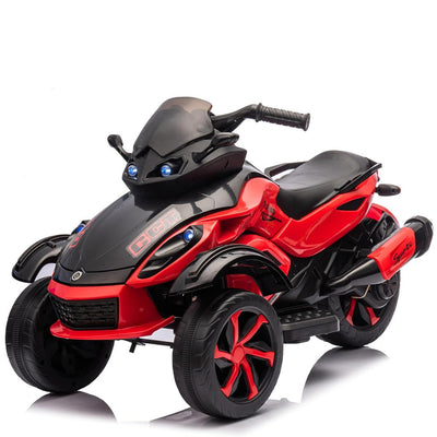 Garvee 12V Dual Motor Kids Electric Ride-On Car & 3-Wheeler ATV – 4 MPH, LED Lights & Music, 66 lbs Capacity, Outdoor Battery Powered Vehicle for Boys & Girls Ages 3-8 – Red