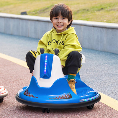 Garvee Kids Electric Bumper Car w/ Remote, Music, Lights, 360 Spin - Blue
