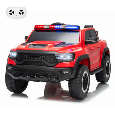 Garvee 12V Electric Ride On Truck for Kids Licensed RAM Pickup Truck Dual Motor Remote Control LED Lights Music Storage