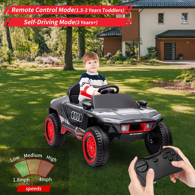 Garvee 12V RS E-tron Kids Ride-On Car: Remote Control, Dual 35W Motors, Spring Suspension, LED Lights, Horn, EVA Tires, for Ages 3-8
