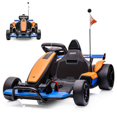Garvee Ride - G Series: 24V Electric Go Kart for Kids, Licensed McLaren Go Carts for Kids w/Drift Race Pedal, 10AH Large Battery, 2×120W Powerful Motor, Damping System, Racing Flag, Kids Go Kart Age 6+