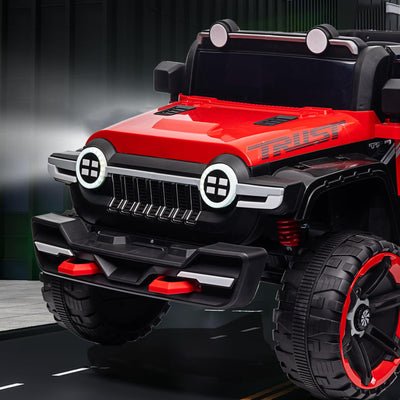 Garvee Ride - P Series: 12V 2-Seater Kids Ride On Car with Remote Control & Music - Red