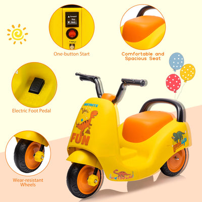 Garvee 6V Ride-On Motorcycle for Toddlers: Battery Powered, Music, Pedal, 3 Wheels, for Ages 3-6